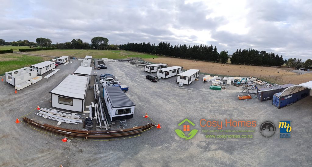Aerial view of the Cosy Homes production site