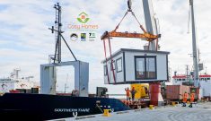 A Cosy Home being shipped to the Chatham Islands